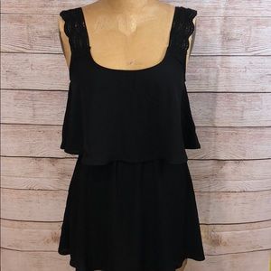 TOBI Black Layered Mini Dress X-Small XS NWT
